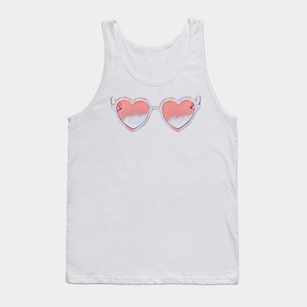 Heart Shaped Sunglasses Tank Top by BloomingDiaries